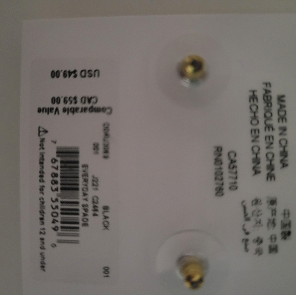 NWT Kate Spade black and gold spade earrings and necklace. - Picture 4 of 6